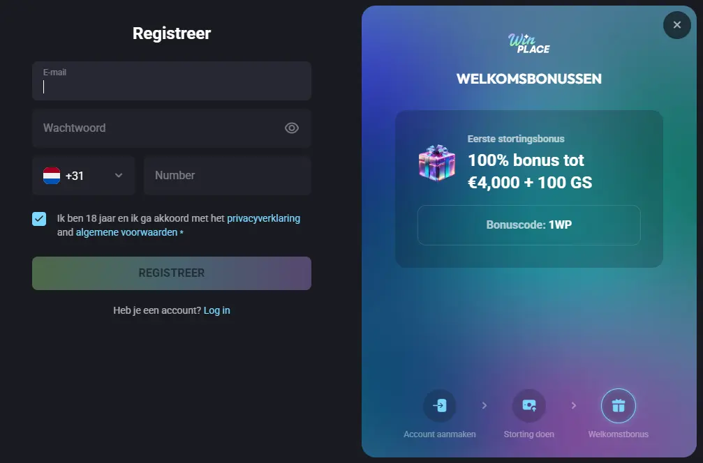WinPlace account registreren voordelen NL