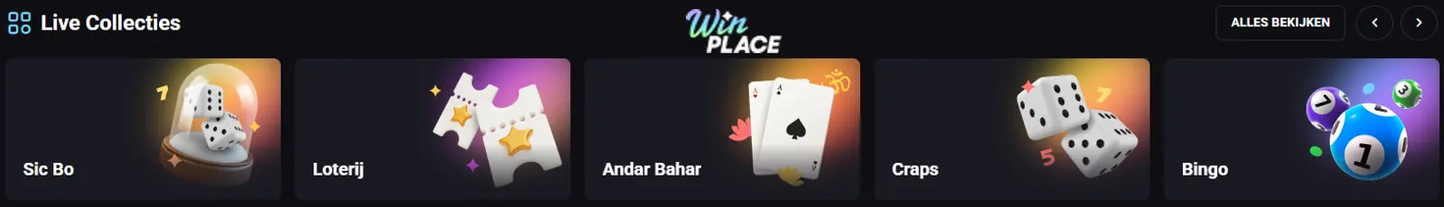 WinPlace live casino spellen echte dealers